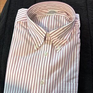 Brooks Brothers Pink and White Striped Dress Shirt
